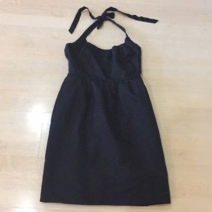 J. Crew black halter 💯 % cotton dress size 2